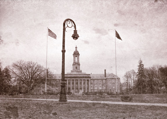 Old Main building - Penn State- Topaz 1950s Print Texture