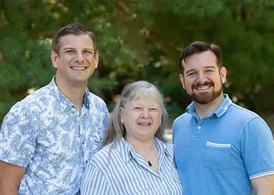Family group of 3<br>Mom and her two sons