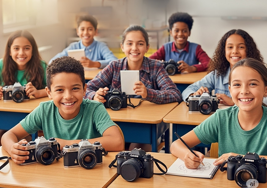 Pre-teen Photography Students