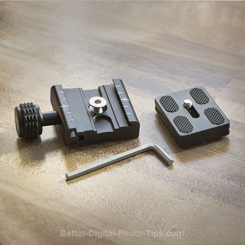 quick release clamp, plate, and wrench