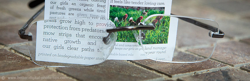 Reading glass magnifying lenses