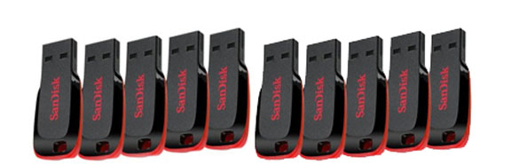 10-pack of Sandisk USB Flash Drives