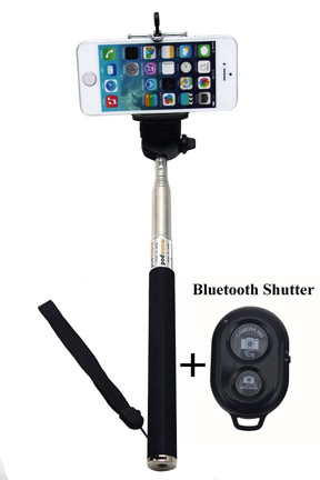 Selfie Pole With Bluetooth Shutter Release