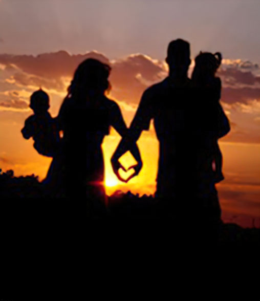 Silhouette family portrait