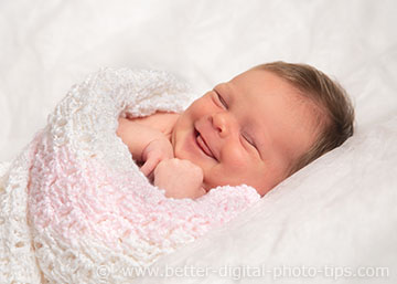 Sleeping smiling baby