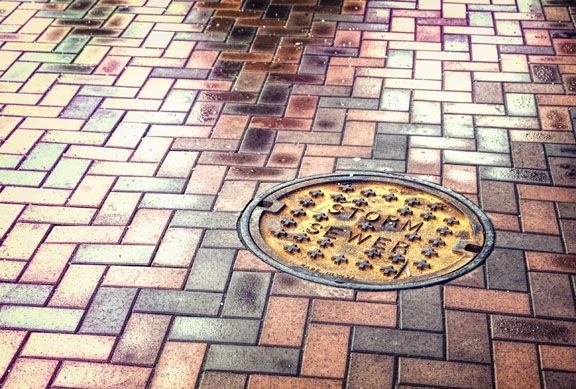 Storm Sewer Lid and Bricks