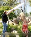 Blocking harsh overhead light with a scrim