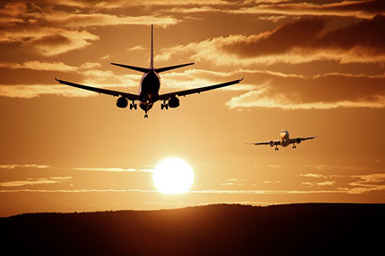 travel sunset airplane