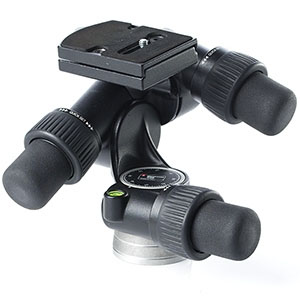 Tripod head with knobs.