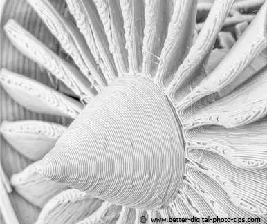 Abstract macro photography of a turbine engine