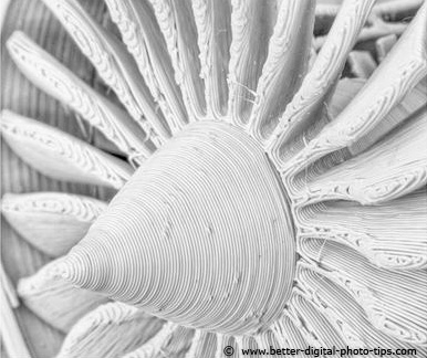 Abstract macro photography of a turbine engine