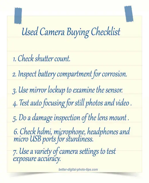 Used camera buying checklist