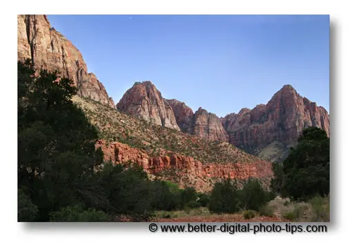 Vacation photo of rocks in Zion Canyon