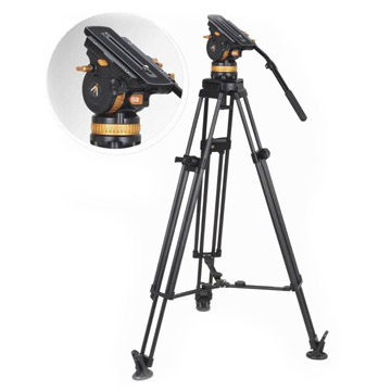 Video tripdo with tripod head close-up