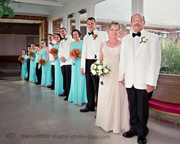 wide angle wedding pose