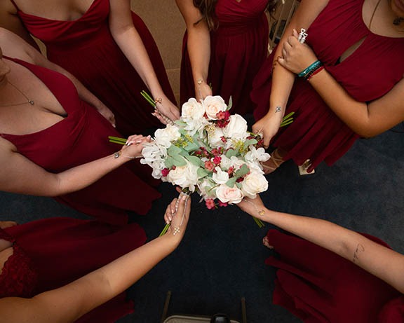 Wide angle wedding photo