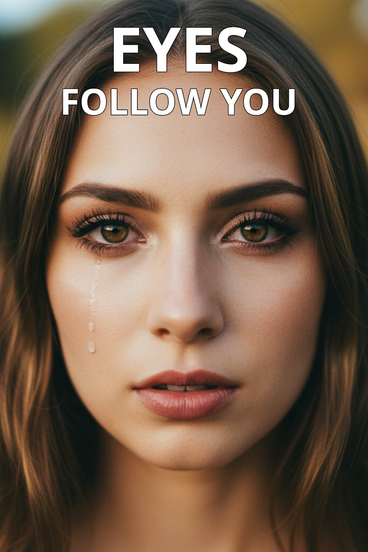 Woman portrait eyes follow you