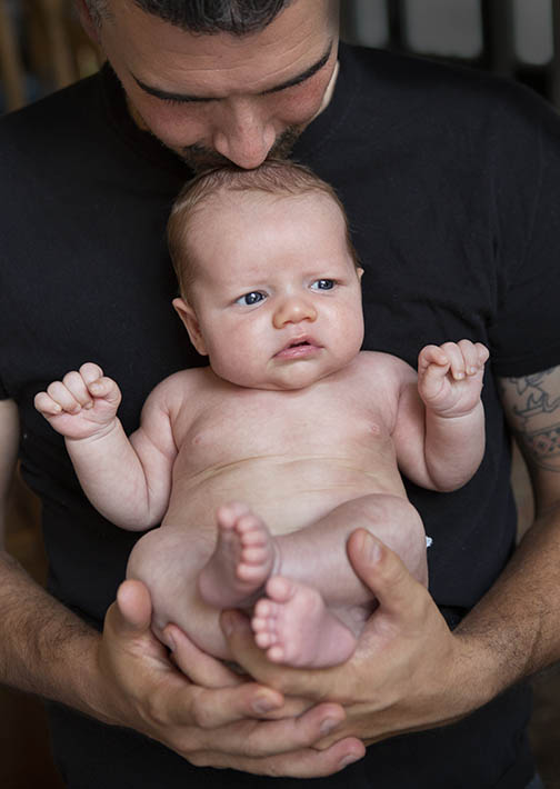 Young baby with father