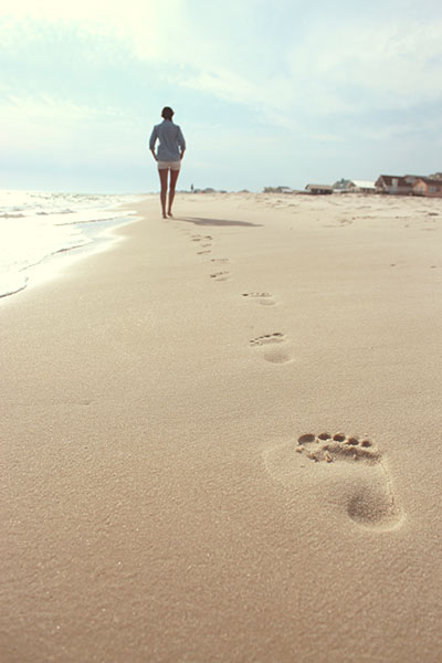 footprints in the sand